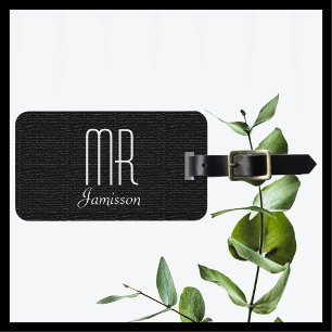 Imitate Textured Black Burlap MR Custom Gepäckanhä Gepäckanhänger