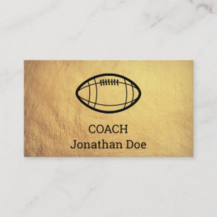 Imitate Textured Gold Football Coach Business Card Visitenkarte