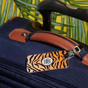 Imitate Tiger Print Monogram Gepäckanhänger