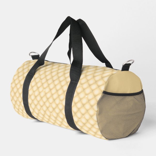 Imitate Tufted Elfenbeinsatin and Diamonds Duffle  Duffle Bag (Rechte Ecke)