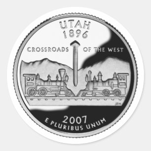 Imitate Utah Staat Quarter Runder Aufkleber