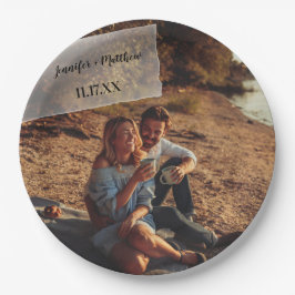 Imitate Vellum Foto Overlay Custom Wedding Pappteller