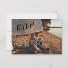 Imitate Vellum Foto Overlay Custom Wedding RSVP Karte