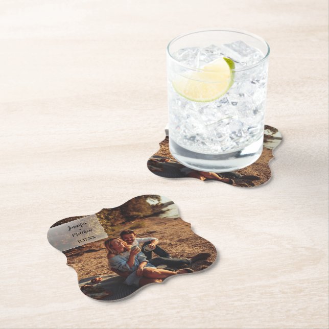 Imitate Vellum Foto Overlay Custom Wedding Untersetzer (Vor Ort)