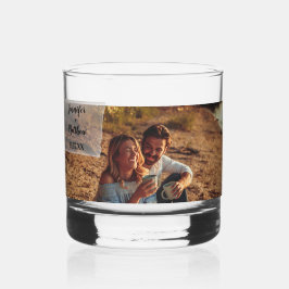 Imitate Vellum Foto Overlay Custom Wedding Whiskyglas