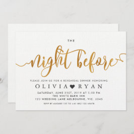 Imitate vergolden die Nacht vor der Einladung