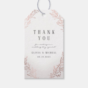 Imitate vergoldete Rose Gold botanische Hochzeit Geschenkanhänger