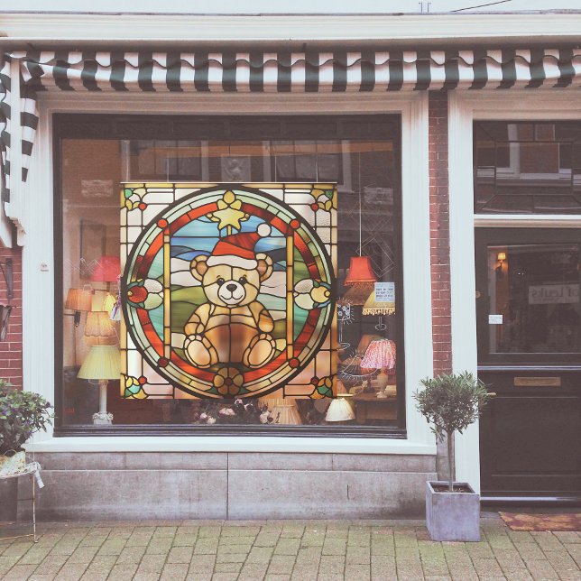 Imitate verklebter Glass Weihnachtsbär Groß Fensteraufkleber (Von Creator hochgeladen)