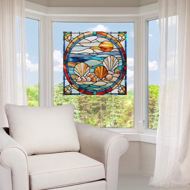 Imitate Verkleidung aus festem Glas an der Küste Fensteraufkleber (Von Creator hochgeladen)