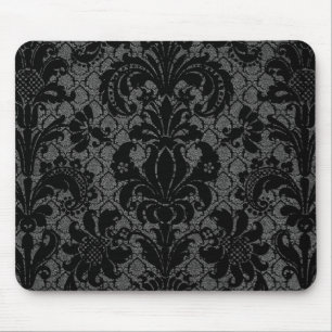 Imitate verleihen schwarz-graues Damastmuster Mousepad