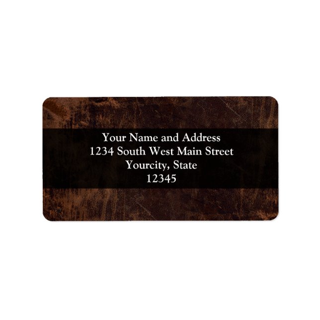 Imitate Vintag Lederlook Adressaufkleber (Vorne)