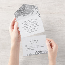 Imitate Vintage Hochzeitsfeier All In One Einladung