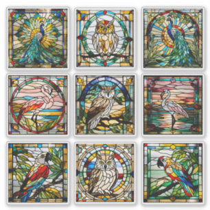 Imitate - Vogelsammlung aus Glas Aufkleber