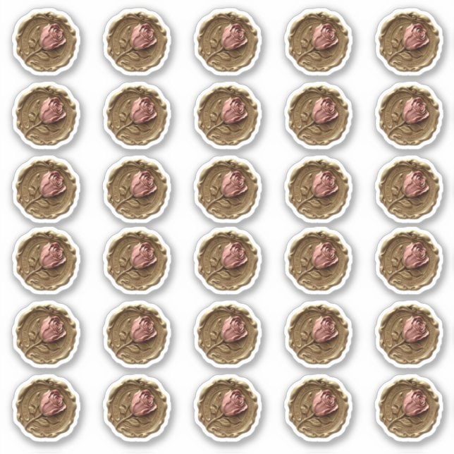 Imitate Wachs Briefmarke Umschlag Aufkleber Gold R (Vorderseite)