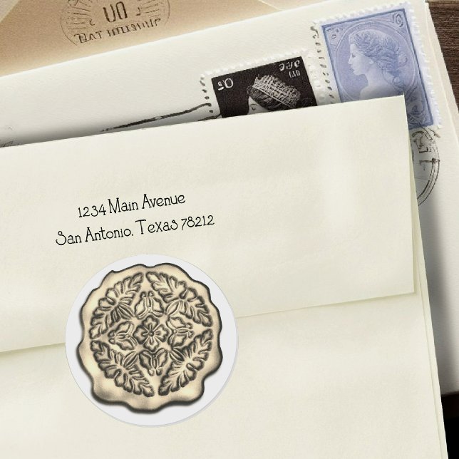 Imitate Wachs Siegel, Gold Klassischer Rundaufkleb Runder Aufkleber (Von Creator hochgeladen)