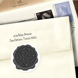 Imitate Wachs Siegel, schwarz Runder Aufkleber