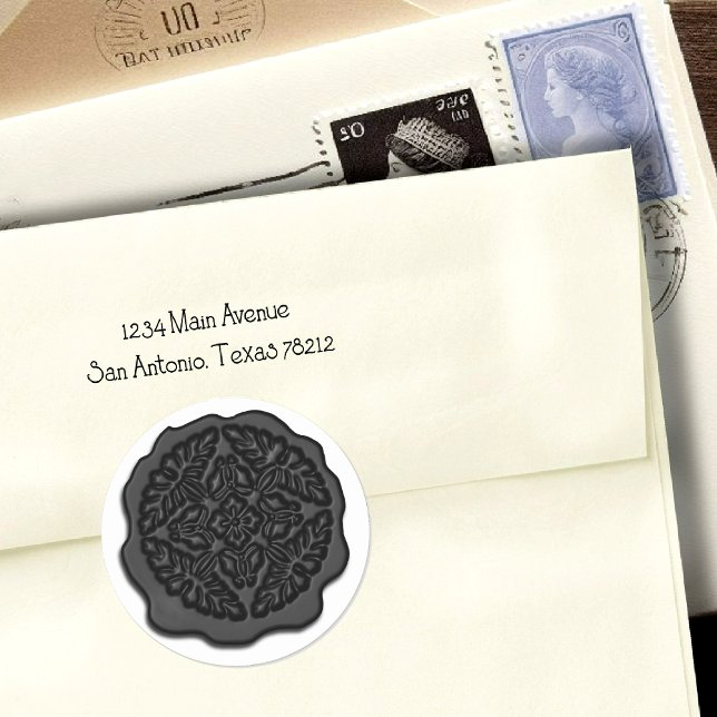 Imitate Wachs Siegel, schwarz Runder Aufkleber (Von Creator hochgeladen)