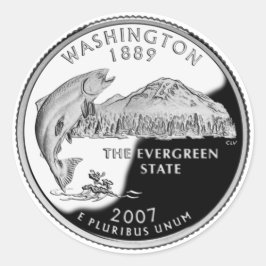 Imitate Washington Staat Quarter Runder Aufkleber