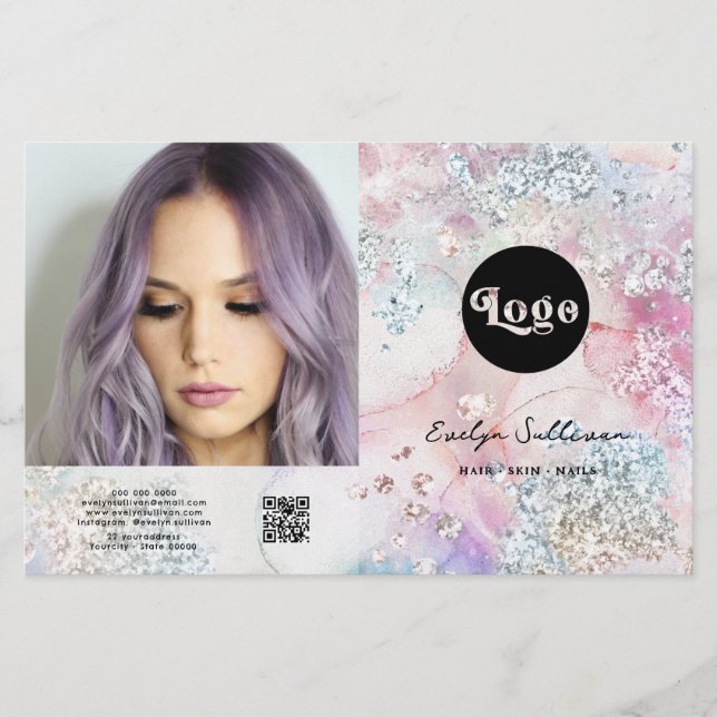 Imitate wasserfarbiger Glitzer zweifache Broschüre (Vorderseite)