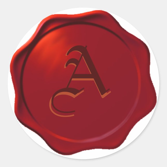 Imitate Wax Siegel 2 mit Ihrer Wahl der ersten! Runder Aufkleber (Vorderseite)