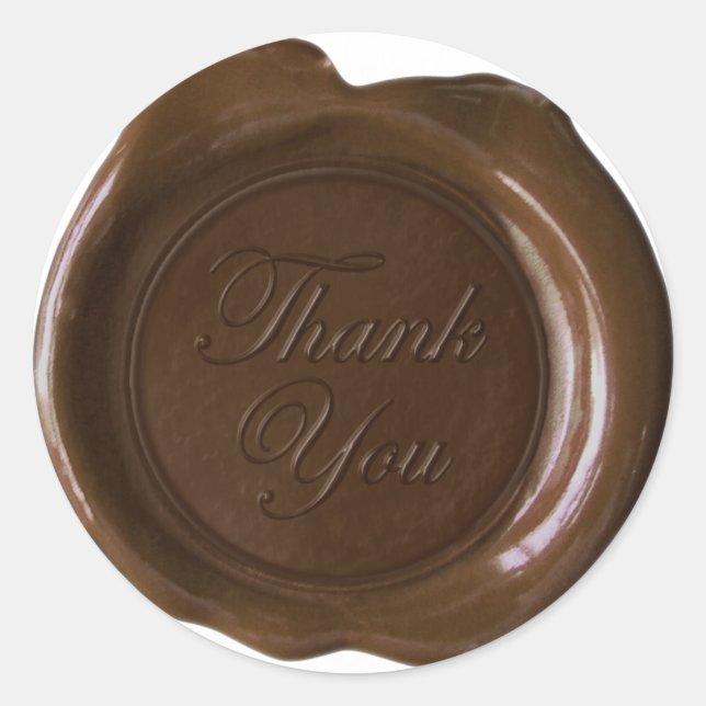 Imitate Wax Siegel - Dark Chocolate Script - Viele Runder Aufkleber (Vorderseite)