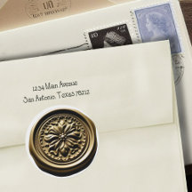 Imitate Wax Siegel Deep Impression Gold Blume