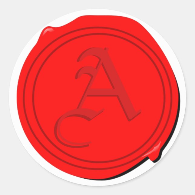 Imitate Wax Siegel mit Ihrer Wahl der ersten! Runder Aufkleber (Vorderseite)