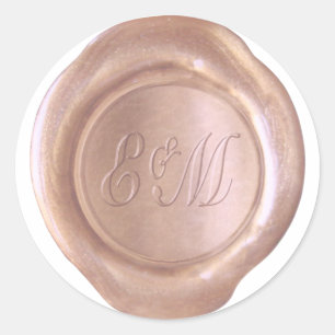 Imitate Wax Siegel - Rose Gold - E&M_Custom Runder Aufkleber