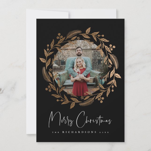 Imitate Weihnachts-Weihnachtsfeiertag Fotokarte Feiertagskarte (Vorderseite)