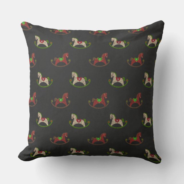 Imitate Weihnachtskrüge Rockpferd Kissen (Vorderseite)