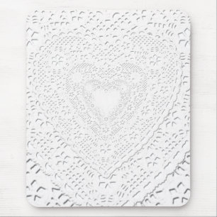 Imitate Weißer Spitzenstoff Hintergrund Mousepad
