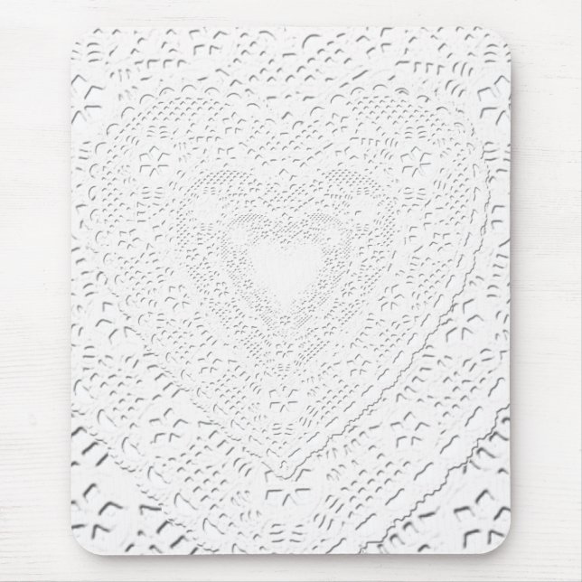 Imitate Weißer Spitzenstoff Hintergrund Mousepad (Vorne)