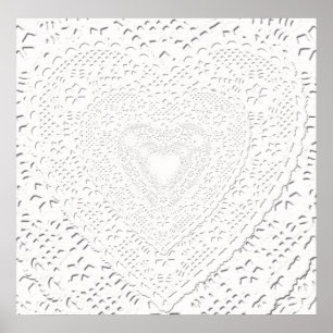 Imitate Weißer Spitzenstoff Hintergrund Poster