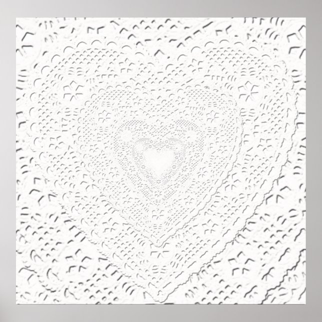 Imitate Weißer Spitzenstoff Hintergrund Poster (Vorne)