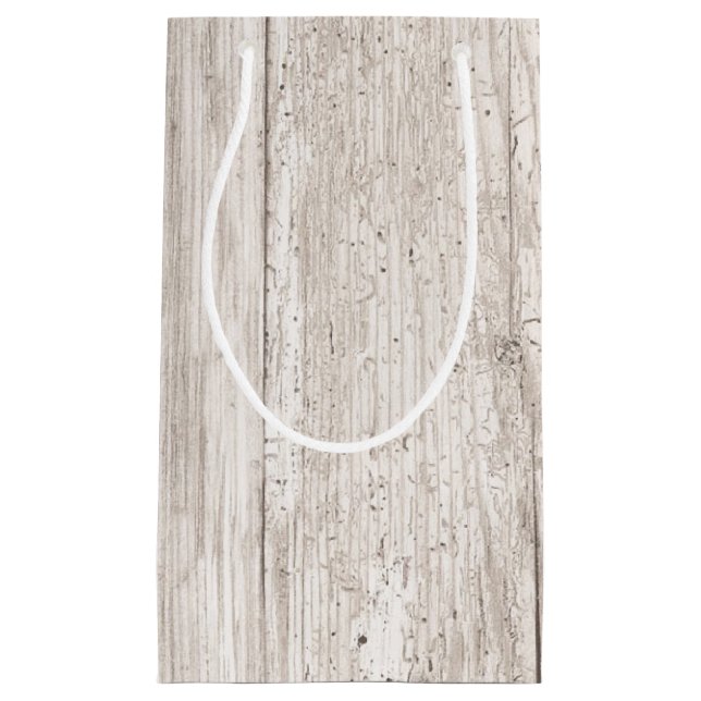 Imitate Weißes Wetter Holzgeschenktasche Kleine Geschenktüte (Vorderseite)