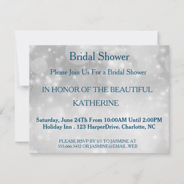 Imitate White Glittering Fab Confetti Glitzern Dot Einladung (Vorderseite)