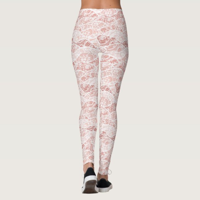 Imitate White Lace Fishnet Leggings Romantisches D (Rückseite)
