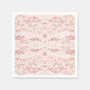 Imitate White Lace Fishnet Napkins mit Blume Serviette