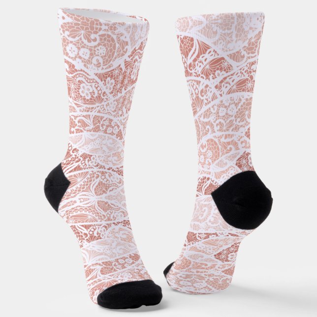 Imitate White Lace Fishnet Socken (Gewinkelt)