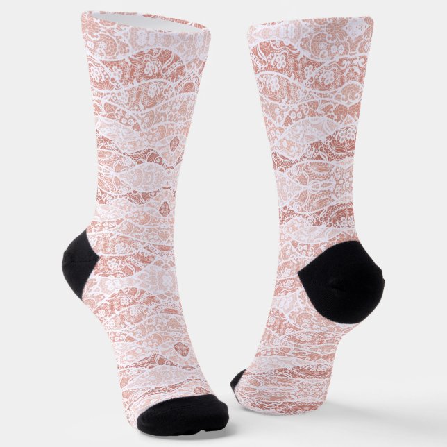 Imitate White Lace Fishnet Socken (Gewinkelt)