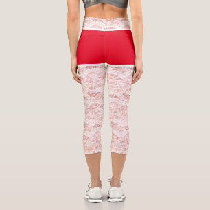 Imitate White Lace Fishnets Funny Capri Leggings