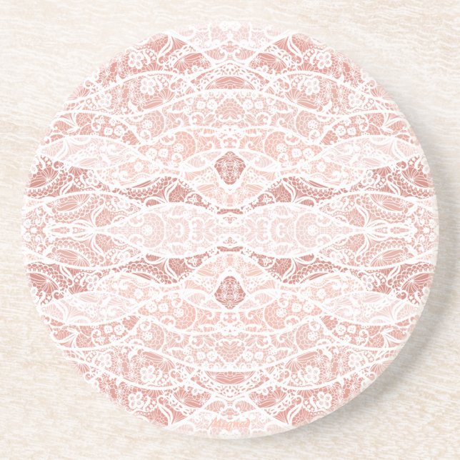 Imitate White Lace Floral Fishnet Untersetzer (Vorne)