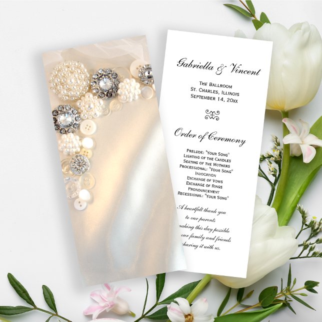 Imitate White Pearl Diamond Buttons Hochzeitsprogr Programm (Von Creator hochgeladen)