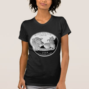 Imitate Wisconsin Staat Quarter Kuh Käse Mais Farm T-Shirt