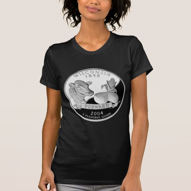 Imitate Wisconsin Staat Quarter Kuh Käse Mais Farm T-Shirt (Vorderseite)