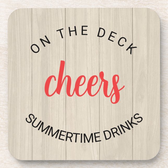 Imitate Wood Deck Cheers Getränkeuntersetzer (Vorderseite)