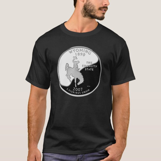 Imitate Wyoming Staat Quarter T-Shirt (Vorderseite)
