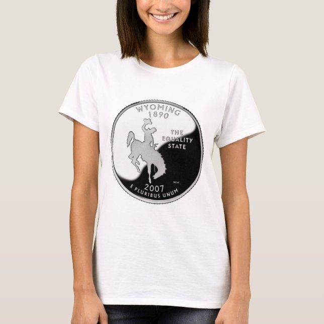 Imitate Wyoming Staat Quarter T-Shirt (Vorderseite)