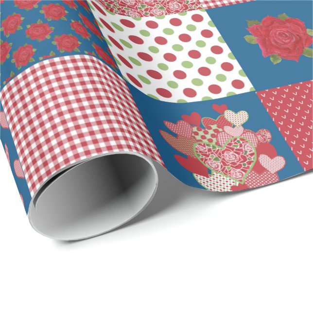 Imitate zum Patchwork-Wrapping-Papier für Herz und Geschenkpapier (Rolleneckpunkt)