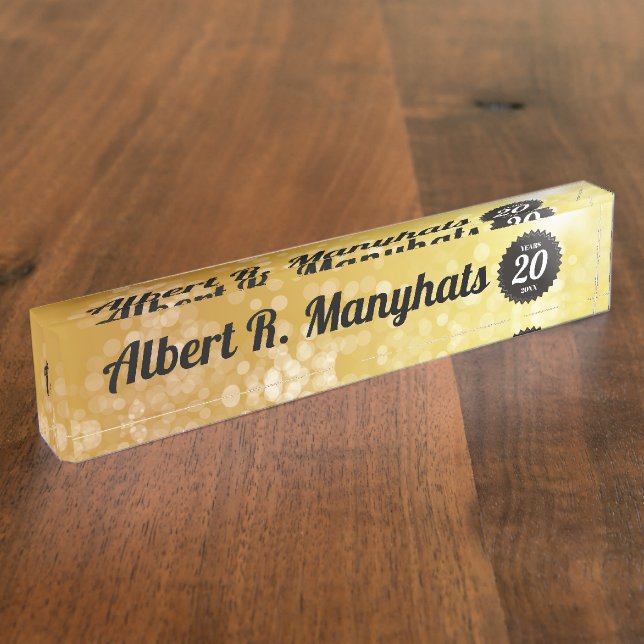 Imitatgold 20-Jahr-Angestelltjahrestagspreis Namensplakette (Seite)